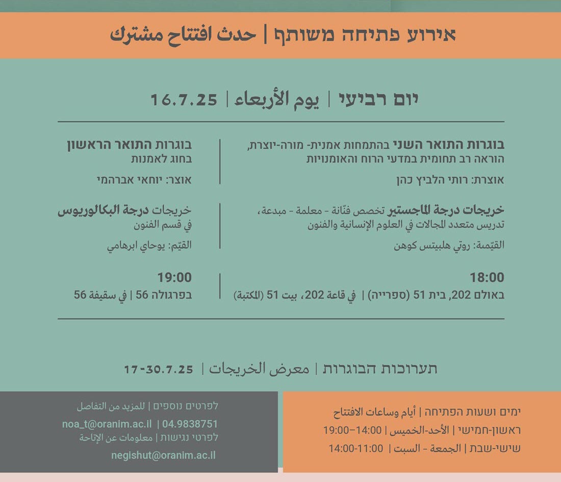 תואר ראשון באומנות - תואר שני באומנות